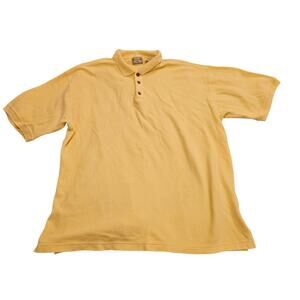 Bungalow Brand Yellow Polo Shirt Mens XL Short Sleeve Cotton Casual Classic